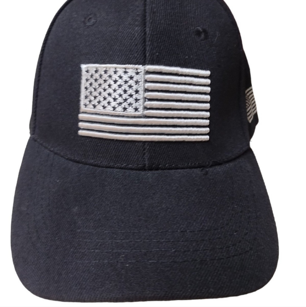 American Flag Black Adjustable Baseball Cap